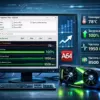 Процесс тестирования видеокарты в AIDA64: интерфейс программы, графики нагрузки и ключевые показатели на экране.